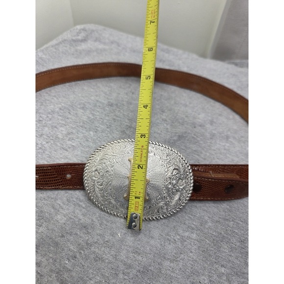 Vintage Crumrine El Arturo Initial L Buckle Lizard Leather Belt Women\'s Sz 32 main image 6